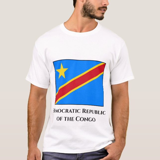 Fahne der Demokratischen Republik Kongo T-Shirt (Vorderseite)