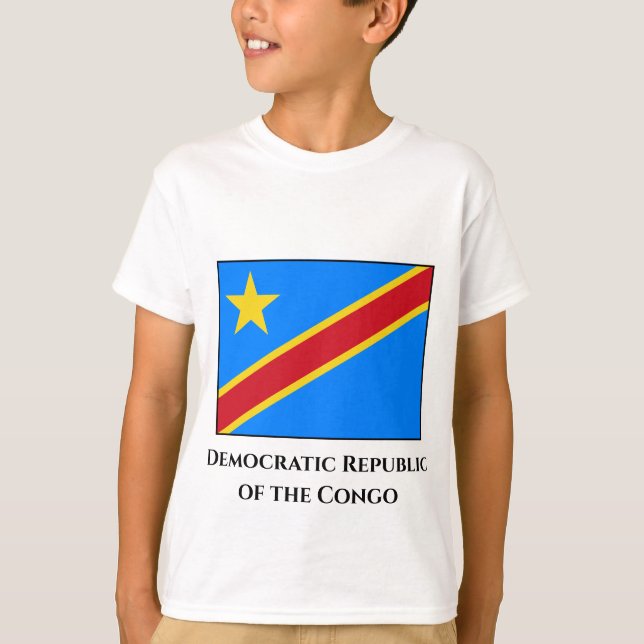 Fahne der Demokratischen Republik Kongo T-Shirt (Vorderseite)