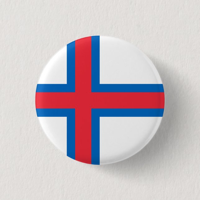 Fahne der Färöer Button (Vorderseite)