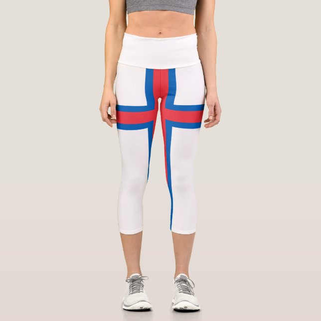 Fahne der Färöer Capri Leggings (Vorderseite)