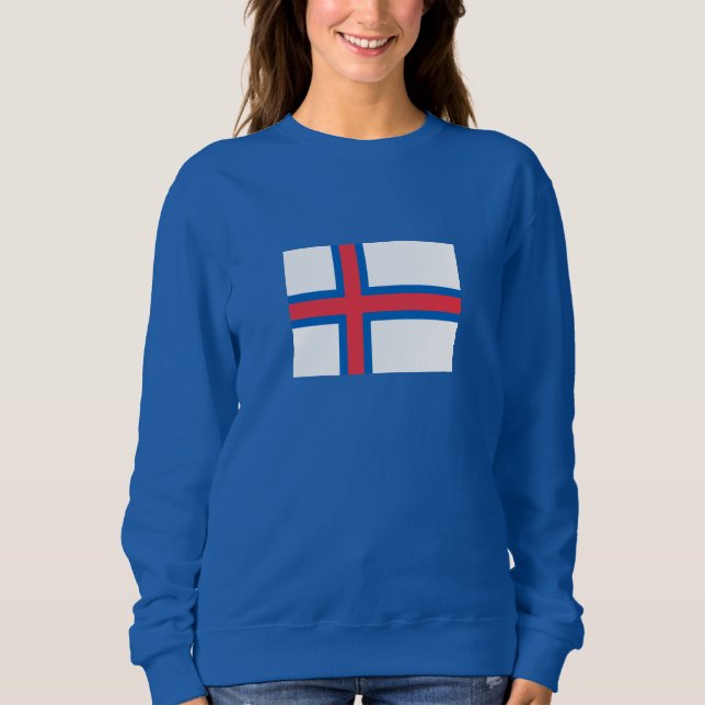 Fahne der Färöer Sweatshirt (Vorderseite)