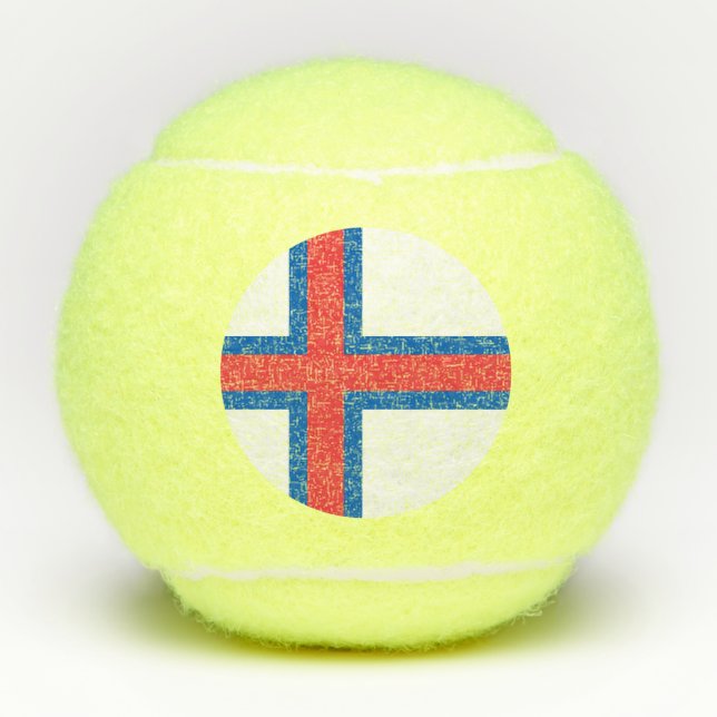 Fahne der Färöer Tennisbälle (Vorderseite)