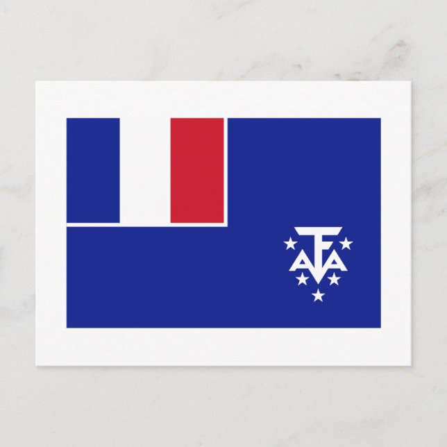 Fahne der französischen Süd- und Antarktis Postkarte (Vorderseite)