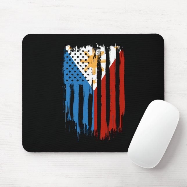 Fahne der Halb-Amerikaner Filipino Philippinen Mousepad (Mit Mouse)