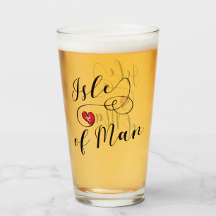 Fahne der Insel Man im Herzen, Manx Glas