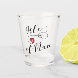 Fahne der Insel Man im Herzen, Manx Schnapsglas