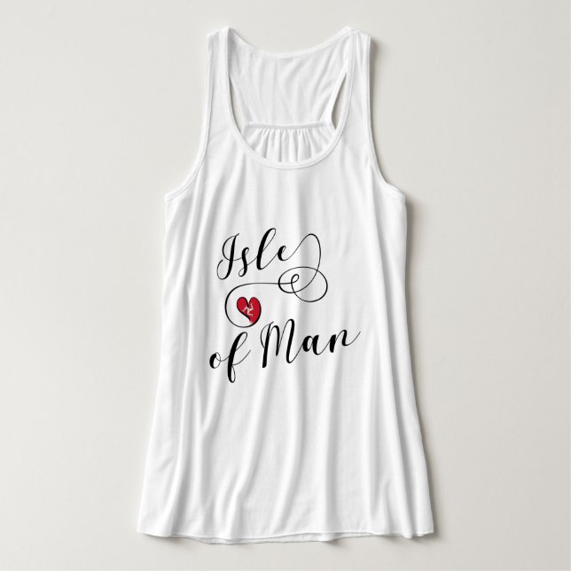 Fahne der Insel Man im Herzen, Manx Tank Top (Design Vorderseite)