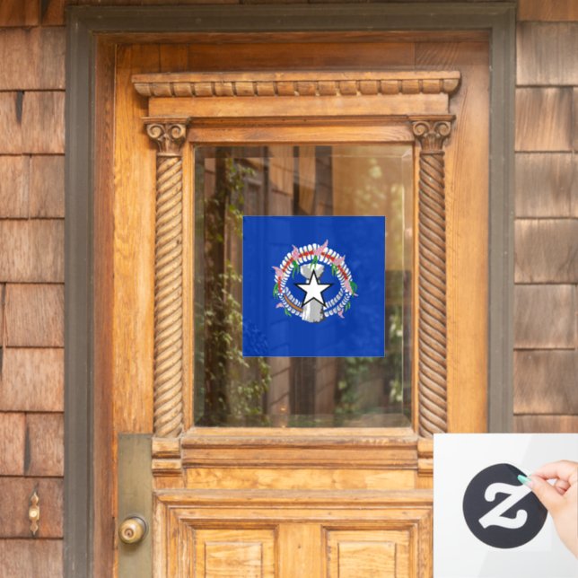 Fahne der Nördlichen Marianen Fensteraufkleber (Haustür)