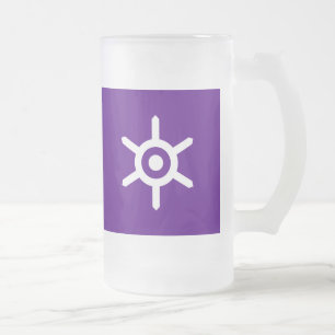 Fahne der Präfektur Tokio, Japan, Mattierter Glasb Mattglas Bierglas