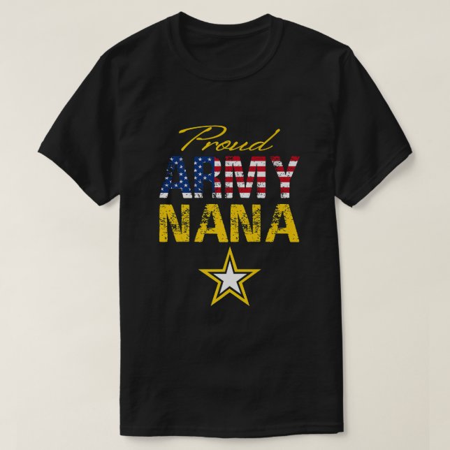 Fahne der Proud Army Nana Military Prix USA T-Shirt (Design vorne)