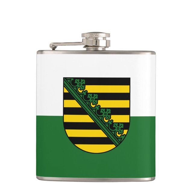 Fahne der sächsischen Hüftflasche Flachmann (Vorderseite)