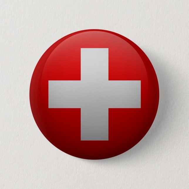 Fahne der Schweiz Button (Vorderseite)
