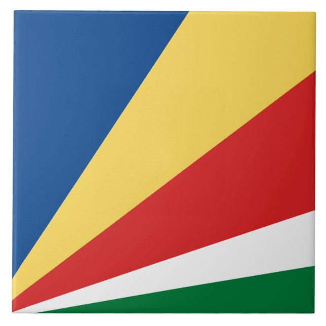 Fahne der Seychellen Fliese (Vorderseite)