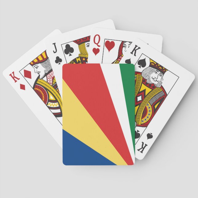 Fahne der Seychellen Spielkarten (Rückseite)