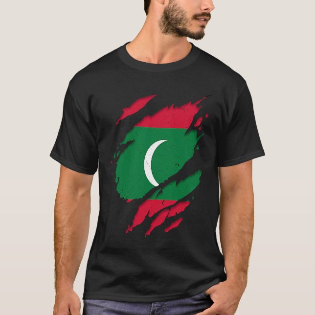Fahne der Torn Ripped Maldives T-Shirt (Vorderseite)