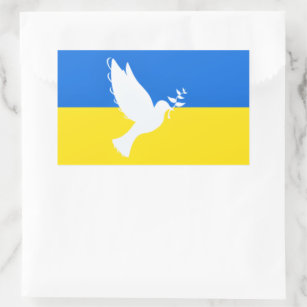 Fahne der Ukraine: Friedenskleber - Freiheit Rechteckiger Aufkleber