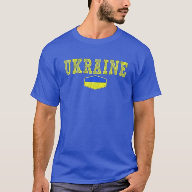 Fahne der Ukraine - Vintage ukrainische Flagge T-Shirt (Vorderseite)