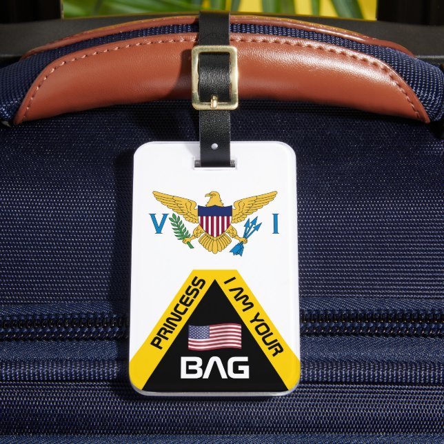 Fahne der US-Jungfrau, Taschenmarken, Personalisie Gepäckanhänger (Vorderseite Insitu 2)