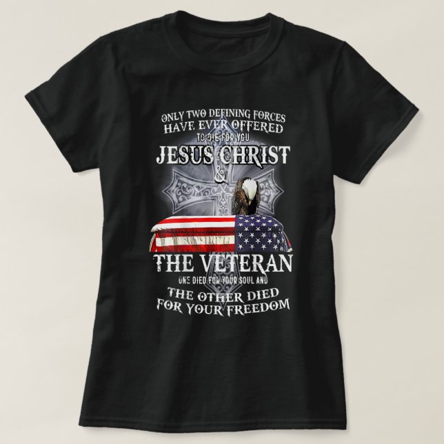 Fahne der USA, die vollständig vom Blut Jesu T- T-Shirt (Design vorne)
