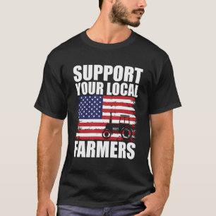Fahne der USA - Traktor Agriculture Bauer Farm T-Shirt