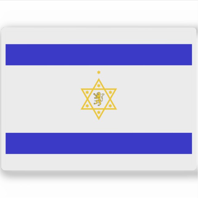 Fahne des 1. und 2. zionistischen Kongresses (1897 Aufkleber (Vorderseite)