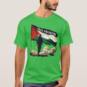 Fahne des Freien Gaza-Streifens Retro Palästina T-Shirt