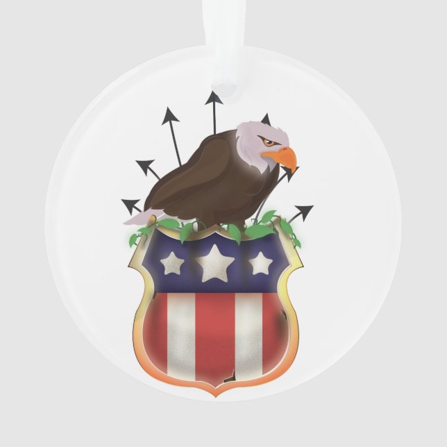 Fahne des Golden Eagle US Flagge Ornament (Rückseite)