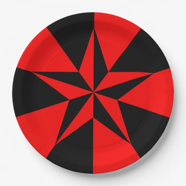 Fahne des libertären Sozialismus Pappteller (Vorderseite)