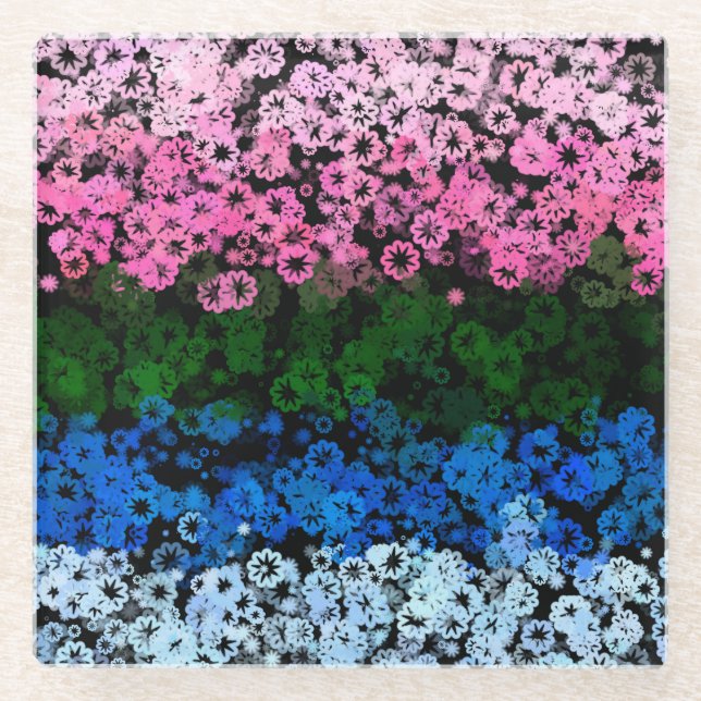 Fahne des Niedlichen floralen Allromantischen Retr Glasuntersetzer (Vorderseite)