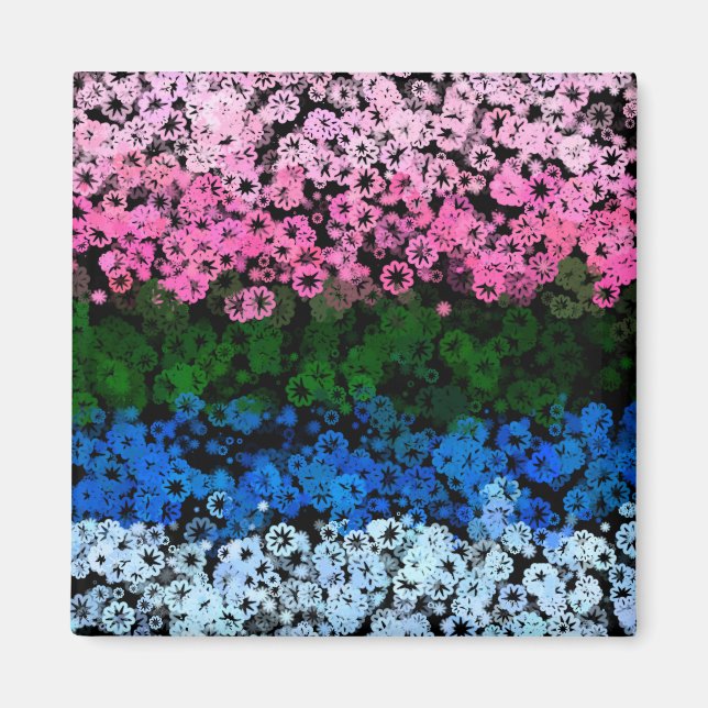 Fahne des Niedlichen floralen Allromantischen Retr Magnet (Vorne)