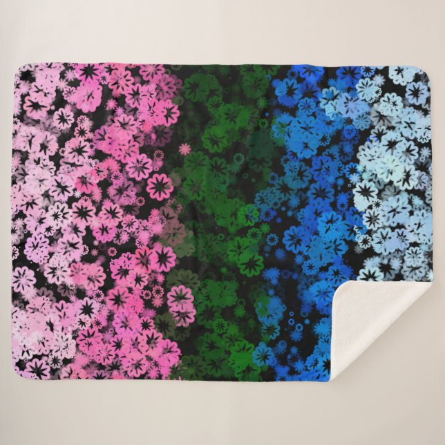 Fahne des Niedlichen floralen Allromantischen Retr Sherpadecke (Vorderseite (Horizontal))