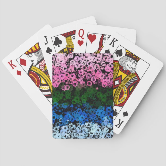 Fahne des Niedlichen floralen Allromantischen Retr Spielkarten (Rückseite)