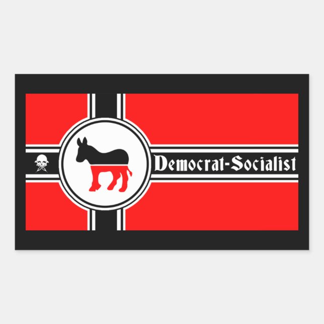 Fahne des sozialistischen US-Party Rectangula Rechteckiger Aufkleber (Vorderseite)