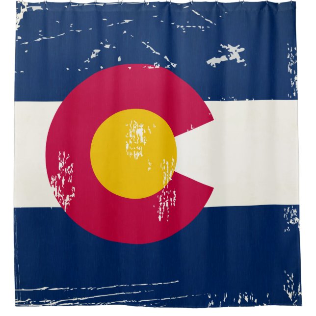 Fahne des Staates Grunge Colorado Duschvorhang (Vorderseite)