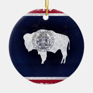 Fahne des Wyoming Keramik Ornament