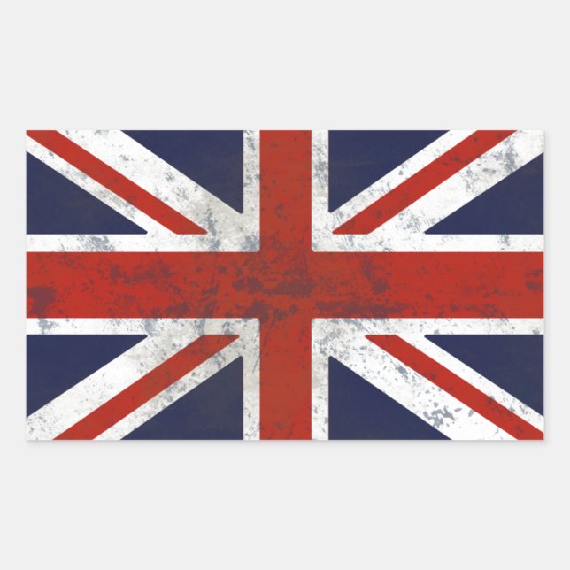 FAHNE ENGLANDS RECHTECKIGER AUFKLEBER (Vorderseite)