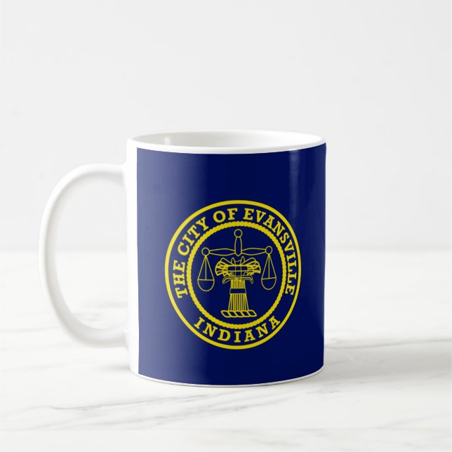 Fahne Evansville, Indiana Coffee Tasse (Links)