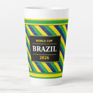 Fahne Farben Streifenmuster brasilianischer Fußbal Milchtasse