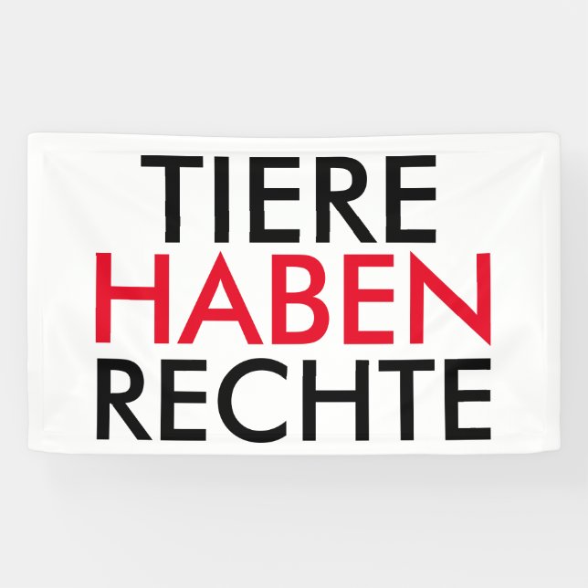 Fahne/Flagge "TIERE HABEN RECHTE" Banner (Horizontal)