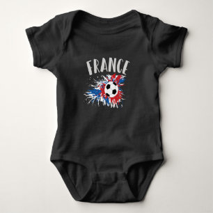 Fahne "France Soccer Ball Grunge" Baby Strampler