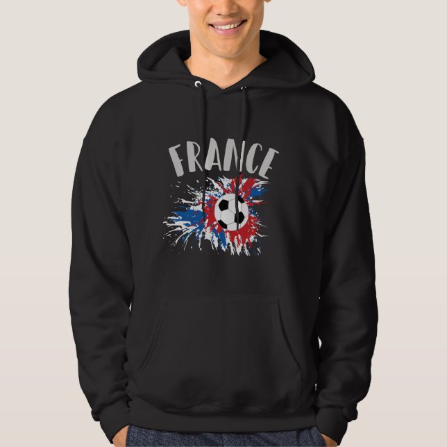 Fahne "France Soccer Ball Grunge" Hoodie (Vorderseite)