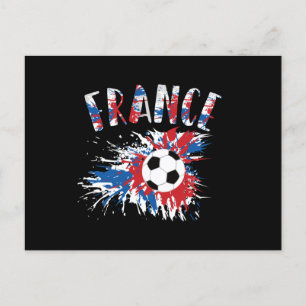 Fahne "France Soccer Ball Grunge" Postkarte