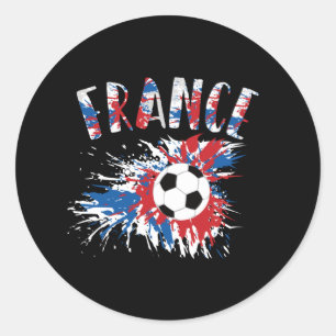 Fahne "France Soccer Ball Grunge" Runder Aufkleber