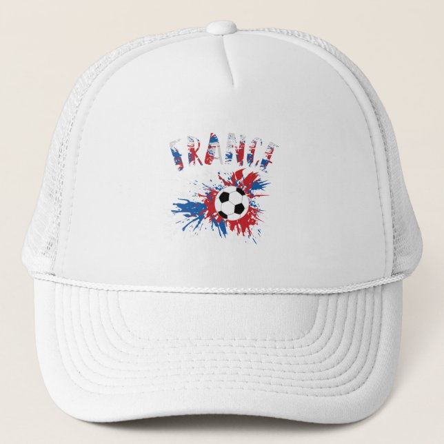 Fahne "France Soccer Ball Grunge" Truckerkappe (Vorderseite)