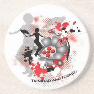 Fahne Frau und Steelpan Untersetzer