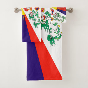 Fahne "Free Tibet" Badhandtuch Set