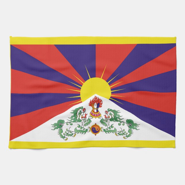 Fahne "Free Tibet" Geschirrtuch (Horizontal)
