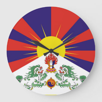 Fahne "Free Tibet" Große Wanduhr