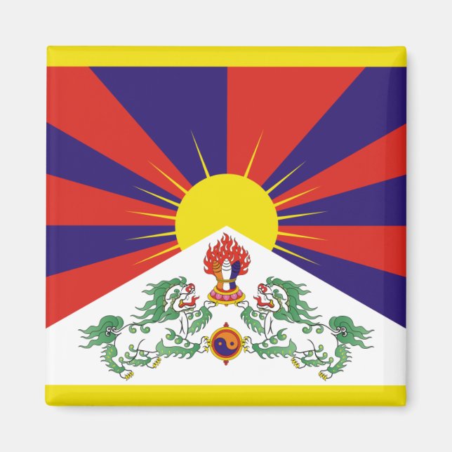 Fahne "Free Tibet" Magnet (Vorne)