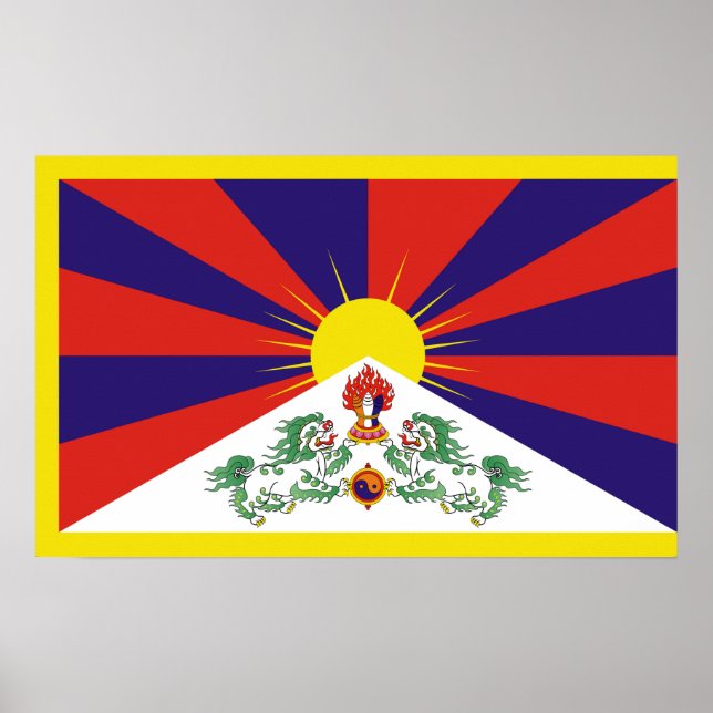 Fahne "Free Tibet" Poster (Vorne)